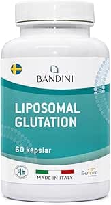 Bandini® Glutathione Liposomal 60 kapslar | 250 mg L-glutathione Setria-reducerad och bioaktiv från fermentering | Antioxidant och åldrande - bekämpar fria radikaler | GMO-fri, 100% vegansk