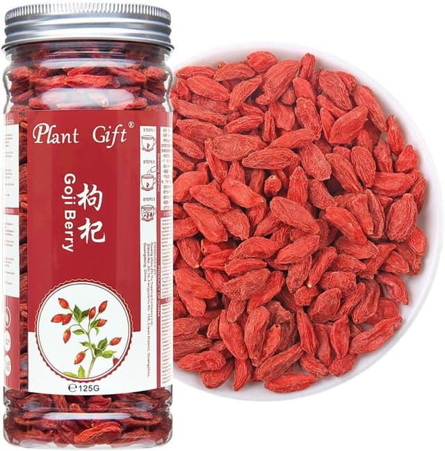 Plant Gift Goji Berries 125G/4.4oz 枸杞 For Baking & Teas, Smoothies, Antioxidant Superfood, Sun-Dried, för bakning och te, smoothies, antioxidant superfood, soltorkad, keto, vegan, icke-GMO – Bäst i test – gojibär bäst i test 2026