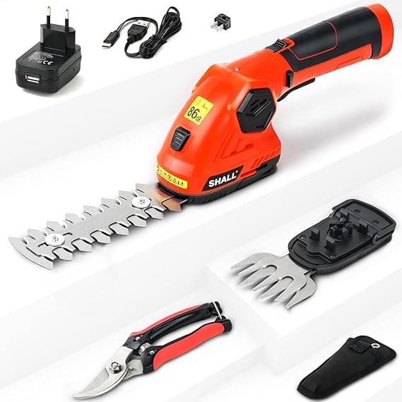 Shall 2-i-1 sladdlös gräs- och busksax, elektrisk häcktrimmer, handgrästrimmer med Mccu och 7,2 V-laddare för buskar, gräsmattor och trädgård – Bäst i test – grässax bäst i test 2026