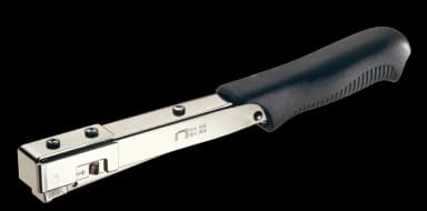 Rapid Pro R19E Häfthammare För Att Häfta Etiketter/Affischer/Textil, Stark Och Tålig Stålkonstruktion, Lätt Häfthammare, Använd Med Fintrådsklammer Nr. 13, 4-6 mm, Kartongförpackning (20726001)