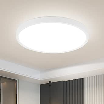 LED platt taklampa rund - vit taklampa Ø18cm hallampa 15W 6000k modern kökstaklampa för vardagsrum sovrum kök balkong källare kontor hall