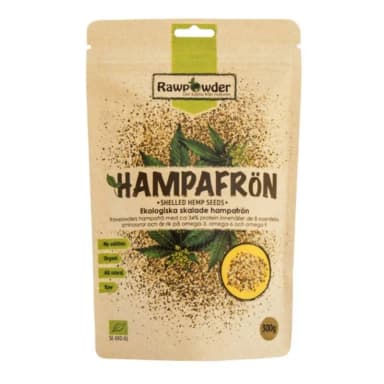 Rawpowder skalade hampafrön 300 g