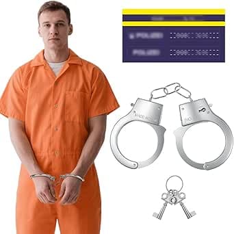 Handbojor av metall, handbojor metallleksak med nyckelbrottslingar, buskar, polis, leksaker, handmanschetter för halloween, karneval, temafest, rollspel för spel