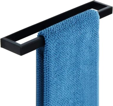 SAYAYO 30CM handdukshållare självhäftande, väggmonterad handduksstång självhäftande och skruv, handdukshängare svart, SUS 304 rostfritt stål, för badrum och kök, EGJF030-B
