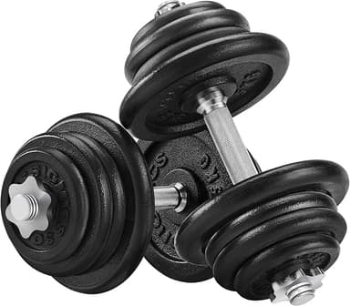 SONGMICS Hantlar, hantlar i gjutjärn, 50 kg, justerbar, för män och kvinnor, träning, konditionsträning, styrketräning för hemmet, gym, svart SYL50BS