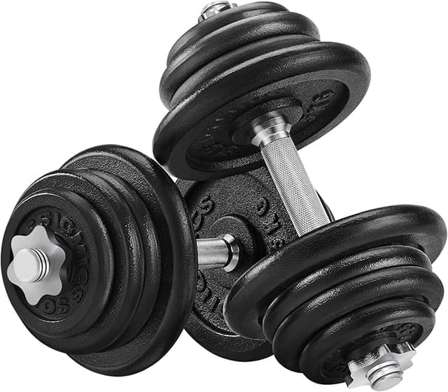 SONGMICS Hantlar, hantlar i gjutjärn, 50 kg, justerbar, för män och kvinnor, träning, konditionsträning, styrketräning för hemmet, gym, svart SYL50BS – Bäst i test – hantelset bäst i test 2026