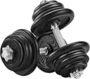 SONGMICS Hantlar, hantlar i gjutjärn, 50 kg, justerbar, för män och kvinnor, träning, konditionsträning, styrketräning för hemmet, gym, svart SYL50BS