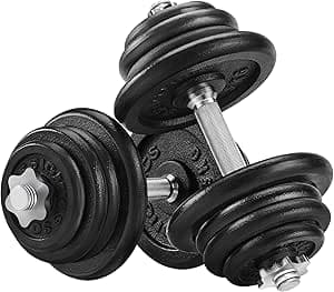 SONGMICS Hantlar, hantlar i gjutjärn, 50 kg, justerbar, för män och kvinnor, träning, konditionsträning, styrketräning för hemmet, gym, svart SYL50BS – Bäst i test – hantlar bäst i test 2026