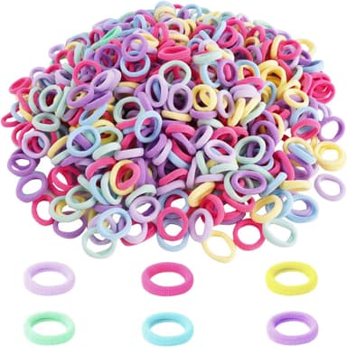Hårsnoddar flickor små, 500 stycken, mini sömlösa hårband, färgglada elastiska babyhårsnodd, hållbara hårspännen, hårband baby, mångfärgad, mjukt flätgummi, litet för spädbarn, småbarn, barn, flickor