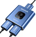 GANA 4K @ 60 Hz dubbelriktad HDMI-switch, 2-i-1 aluminium, manuell HDMI-hubb, kompatibel med Xbox PS5/4/3, Fire Stick Roku, svart (stöder 1 skärm per gång)