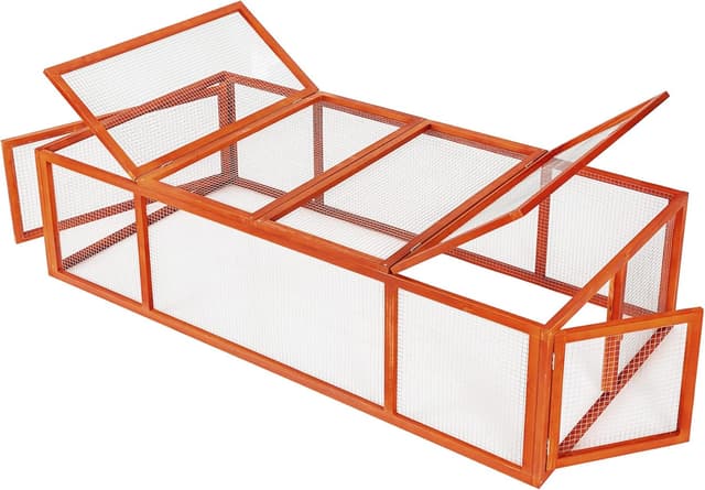 tectake 801082 XXL kaninstall med frihjul, utomhushage av trä och metallgaller, kaninhage med 4 dörrar, 181 x 90 x 48 cm (brun | nr 404403) – Bäst i test – höhäck kanin bäst i test 2026