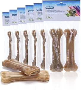 Nobleza - Tuggben för hundar 12,5 cm x 12 bitar, 100% naturliga nöthudsben och hundben för stora hundar, Hundben med hög proteinhalt