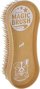 MagicBrush Dog mjuk, hundborste, pälsborste, sandstorm, 16,5 x 6,5 x 3 cm, plast, ultramjuka Quadro borst, maskintvättbar