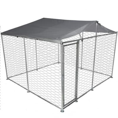 Hundgård 16m² | Galvaniserat Stål | Vattentätt & Uv-skyddande Tak – Säkraste valet – hundgård bäst i test 2026