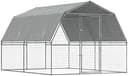 vidaXL Hundgårdar 2 st med tak och dörr silver galvaniserat stål, hundkennel, utomhuskennel, utomhus hundbur, hundlekplats, utomhus hundbur