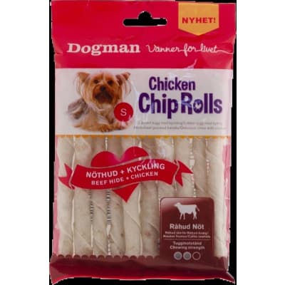 Dogman Chicken Chip Roll Med Kyckling 10-pack – Prispressad vinnare – hundgodis bäst i test 2026