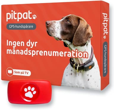 PitPat Hund GPS-spårare – inget abonnemang eller dolda månadsavgifter – obegränsat intervall – lätt och vattentät – (Fireside Snoozer röd)