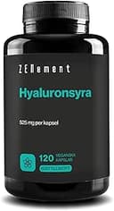 Hyaluronsyra, 525 mg per kapsel, 120 Veganska Kapslar | Högkoncentrerad | Vegan, Icke-GMO, Glutenfri, GMP | Zenement