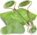 LAC FOR YOU Jade Roller och Gua Sha Set - 3 st hudvårdsverktyg för kvinnor ansiktsskulptur - Guasha Stone ansiktsmassage