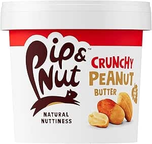 Pip & Nut - Krispigt jordnötssmör (1 kg) | Naturligt nötsmör, ingen palmolja, inget tillsatt socker, Hi-Oleic jordnötter, hög i omättade fetter, glutenfri, vegan, mejerfri – Bäst i test – jordnötssmör bäst i test 2026
