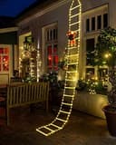 Geemoo LED-ljusslinga med jultomte, stege, 3 meter LED, julbelysning, strömdriven med timer, minnesfunktion, 8 lägen, för inomhus, utomhus, julgran, fönster, juldekoration (varmvit)
