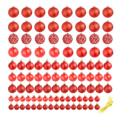 Be Basic Julgranskulor 100 Delar Röda