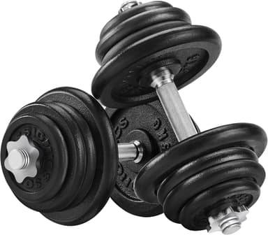 SONGMICS Hantlar, hantlar i gjutjärn, 50 kg, justerbar, för män och kvinnor, träning, konditionsträning, styrketräning för hemmet, gym, svart SYL50BS