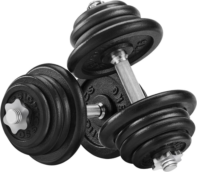 SONGMICS Hantlar, hantlar i gjutjärn, 50 kg, justerbar, för män och kvinnor, träning, konditionsträning, styrketräning för hemmet, gym, svart SYL50BS – Bäst i test – justerbar hantelset bäst i test 2026