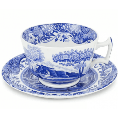Spode Blue Italian Frukostkopp & Fat