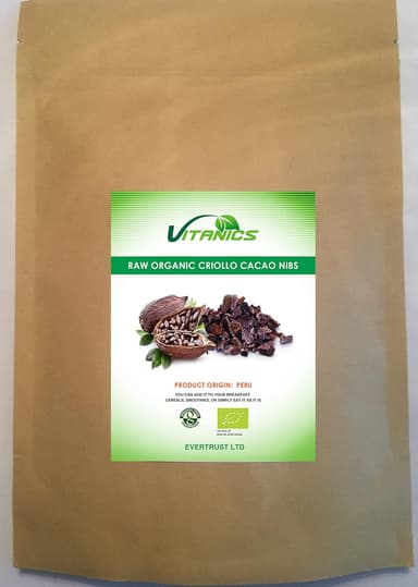 Rå ekologiska Criollo Cacao Nibs (1kg)