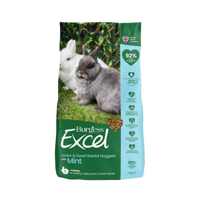 Burgess Excel Junior Dwarf Rabbit Nugget With Mint – Lyxalternativ – kaninmat bäst i test 2026