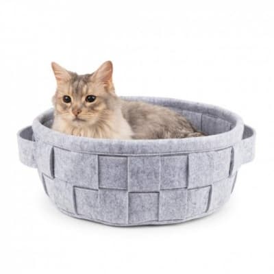 Basic Felt Basket Bädd Melanged Grå – Smidigaste bädden – kattbädd bäst i test 2026