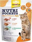 GimCat Nutri Pockets Malt & Vitamin Mix - Knaprigt kattgodis med krämig fyllning och funktionella ingredienser - 1 påse (1 x 150 g)