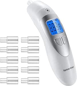 Ketone Bärbar professionell digital ketonandningsanalysator för ketosstatus detektering med 10 munstycken för ketostest (vit) – Bäst i test – ketonmätare bäst i test 2026
