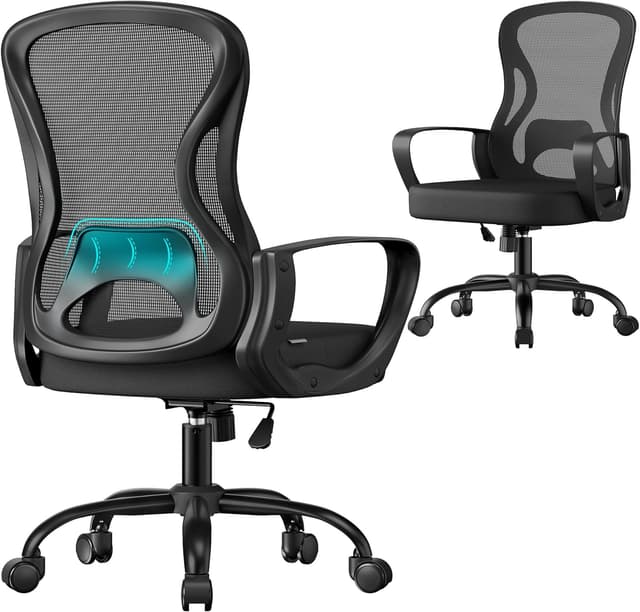 SONGMICS kontorsstol, skrivbordsstol, ergonomisk nätstol, bläcksvart OBN043BH02 – Bäst i test – skrivbordsstol barn bäst i test 2026