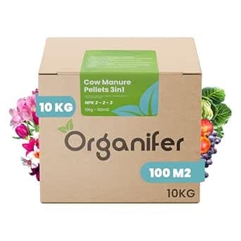 Kogödsel Pellets 3In1 (10 Kg - 100 M2) - Kogödsel - Gödselpellets - Jordtillsats - Torkade Kogödselgranulat - Lavamjölstillsats - Organifer – Bäst i test – kogödsel bäst i test 2026