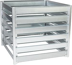 Kompostor av metall - Trädgårdskompostor TIMBELA M800-91 x 91 x H85 cm / 704L - Kompostor