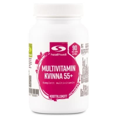 Healthwell Multivitamin Kvinna 55+ – Multivitaminvinnare – kosttillskott för klimakteriet bäst i test 2026
