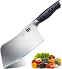 SHAN ZU Kockkniv 18 cm, Professionell Japansk Kökskniv i Högkolstål, Extra Vass Kniv för Kött, Grönsaker & Hackning, Slitstarkt Trähandtag