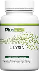 Plusvive L-Lysin 365 kapslar – hög dos med 1 000 mg per daglig dos, från fermentering, laboratorietestad och vegansk