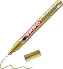 edding 780 glansig lackmarkör – guld – förpackning med 1 lackmarkör – extra fin rund spets 0,8 mm – lackpenna för glas, sten, trä, plast och papper – vattentät, starkt täckande, mycket tunn