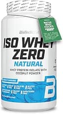BioTechUSA Iso Whey Zero Natural Proteinpulver | 80% protein | Naturligt smaksatt | Glutenfritt | Laktosfritt | Inga tillsatser | Inga färgämnen | 908 g | Kokosnöt