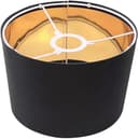 Lampskärm - 30 cm cylindrisk lampskärm, gyllene reflekterande innerby, lämplig för golvlampor, bordslampor och taklampor med E27 lampfot (1, svart)