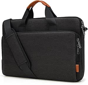 bagasin 15,6–17,3-tums laptopväska, expanderbar väska med axelrem, bärbar dator, professionell datorväska, laptopväska, svart, 17.3 – Bäst i test – laptopväska bäst i test 2026