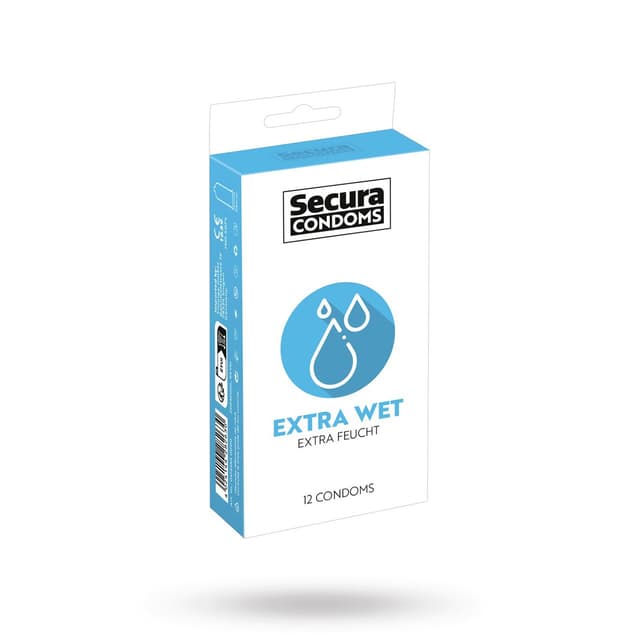 -30%SecuraExtra Wet 12-pack Kondomer – Bästa för extra glid – latexfria kondomer bäst i test 2026