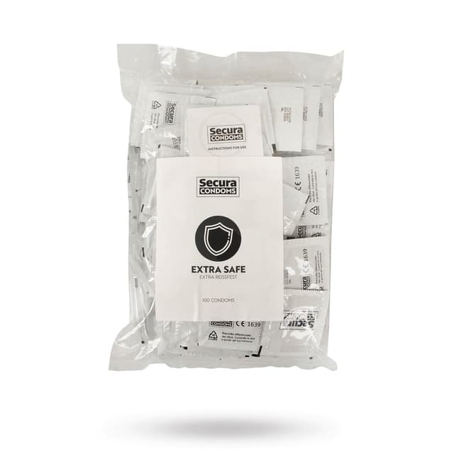 -33%SecuraExtra Safe 100-pack Kondomer – Bästa storpack – latexfria kondomer bäst i test 2026