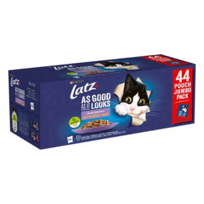 Purina Latz Våtfoder Favoriträtter 44-pack – Mellanstor favorit – Latz kattmat bäst i test 2026