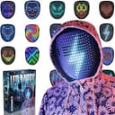 Depointer Life LED-mask med gestigenkänning, LED-upplyst ansiktsförvandlingsmask för kostym, cosplay, fest, maskerad