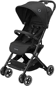 Maxi-Cosi Lara2 Buggy Barnvagn, 0–4 år, 0–22 kg, Spädbarn & Småbarn, Lätt och Kompakt Resebarnvagn, 3 Lutningslägen, Plant Liggläge, Automatisk Hopfällning, Axelrem, Essential Black