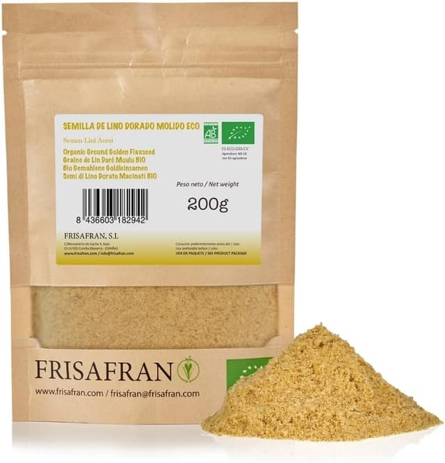 FRISAFRAN | Ekologiska Galda Gyllene Malda Linfrö 200g | Ekologisk supermat | gyllene linne | Bruna linfrön | Fettsyror | Naturlig fiberkälla | Omega 3 | 100% vegan | Glutenfri – Bäst i test – linfrön bäst i test 2026